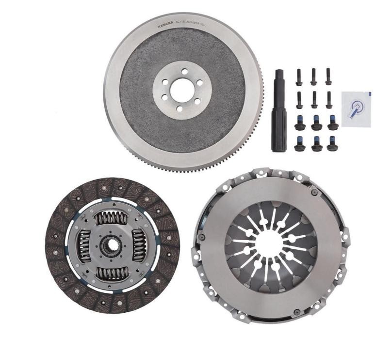 KAMOKA KC116: Kit de embraiagem com prato da embraiagem, sem rolamento de desembraiagem, Ferramenta especial necessária para a montagem, com volante do motor, com disco da embraiagem, com jogo de parafusos