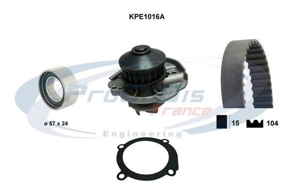 PROCODIS FRANCE KPE1016A: Distributieriem set + waterpomp Aantal tanden: 104, Breedte 2 [mm]: 15mm