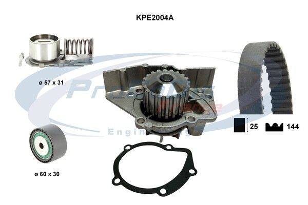 PROCODIS FRANCE KPE2004A: Bomba de água + kit de correia dentada N.º dentes: 144, Largura: 25mm