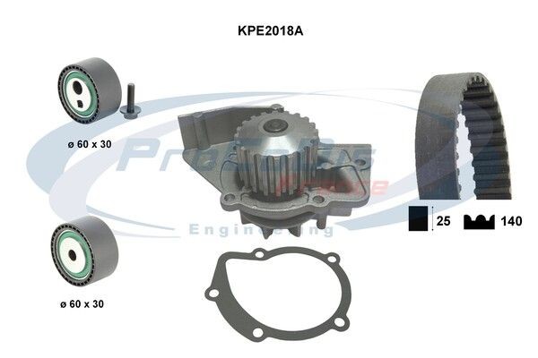 PROCODIS FRANCE KPE2018A: Bomba de agua + kit de correa de distribución Núm. dientes: 140, Ancho: 25,4mm