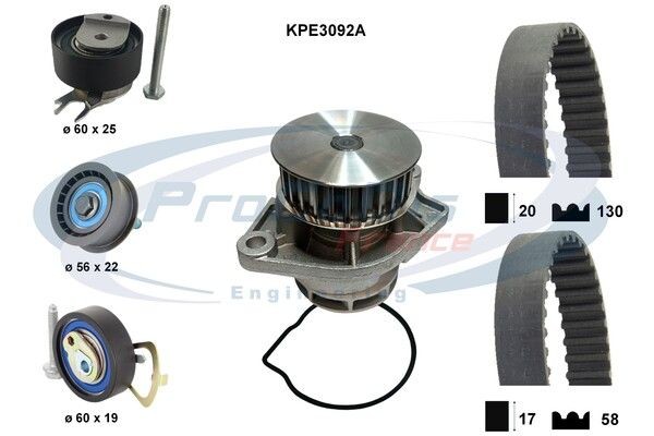 PROCODIS FRANCE KPE3092A: Distributieriem set + waterpomp Met pakkingen