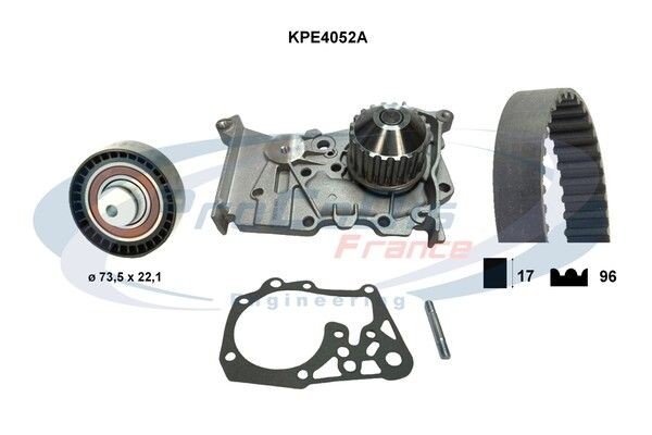 PROCODIS FRANCE KPE4052A: Bomba de agua + kit de correa de distribución Núm. dientes: 96, Ancho: 17mm, con juntas