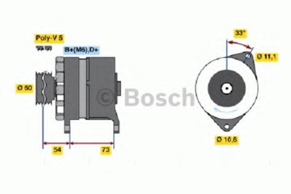 BOSCH 0 986 037 160: Alternator 65A