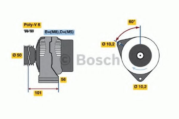 BOSCH 0 986 037 990: Alternateur 115A