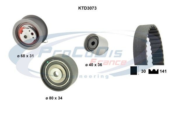 PROCODIS FRANCE KTD3073: Sada ozubeného remeňa Poč. zubov: 141
