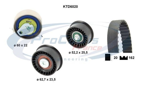 PROCODIS FRANCE KTD6020: Комплект ангренажен ремък брой зъби: 162