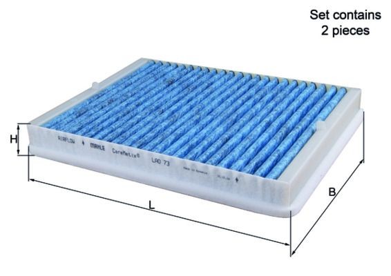 KNECHT LAO 73/S: Kupéfilter aktivtkolfilter, med antiallergisk verkan, med antibakteriell verkan, CST4610