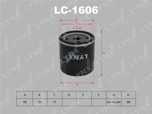 LYNXauto LC-1606: Oliefilter