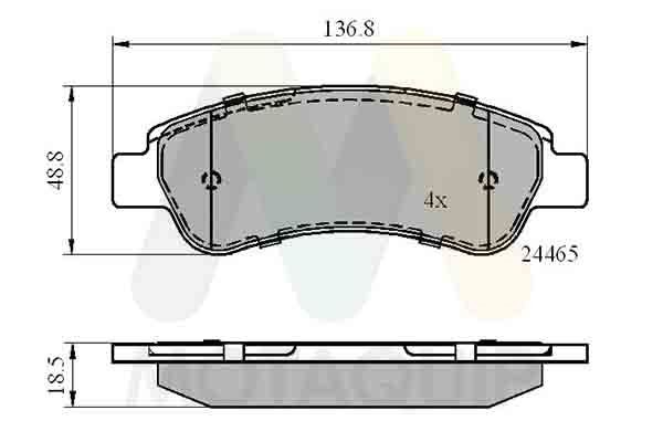 MOTAQUIP LVXL1341: Bremsbeläge mit Bolzen