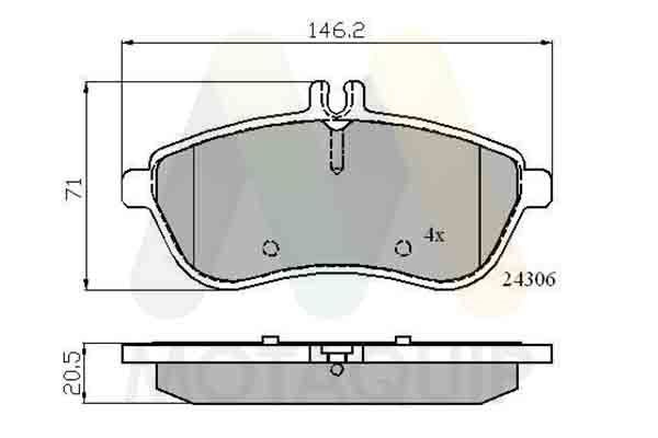 MOTAQUIP LVXL1423: Bromsbelägg med skruvar