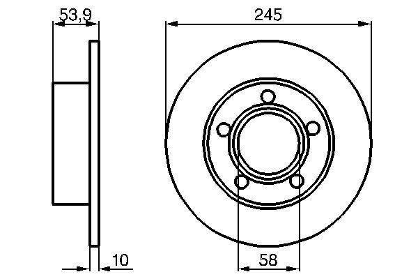 BOSCH 0 986 478 461: Bremseskive Ø: 244,7mm, fuldstændigt, Ø: 244,7mm, coatet