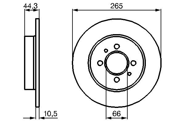 BOSCH 0 986 478 611: Bremseskive Ø: 265,3mm, fuldstændigt, Ø: 265,3mm, olieret, med skruer