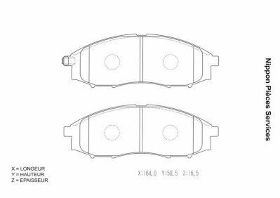 NPS N360N14: Klocki hamulcowe Oś przednia
