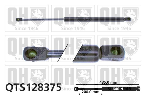 QUINTON HAZELL QTS128375: Sprężyna gazowa, pokrywa bagażnika 485[mm]