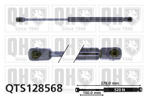 QUINTON HAZELL QTS128568 Heckklappendämpfer 278mm