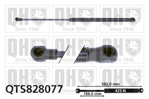 QUINTON HAZELL QTS828077: Sprężyna gazowa, pokrywa bagażnika 582[mm]
