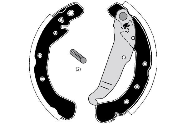 RAICAM RA28470: Jeu de mâchoires de frein Essieu arrière, 230mm, avec levier