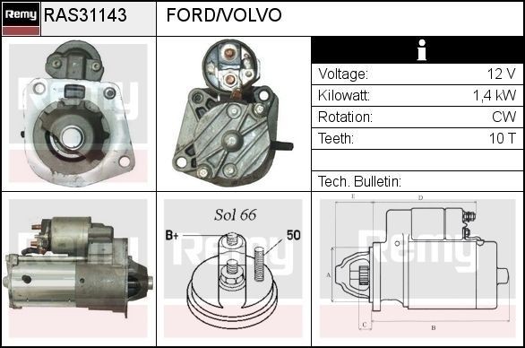 DELCO REMY RAS31143: Starter Pumps 1,4kW