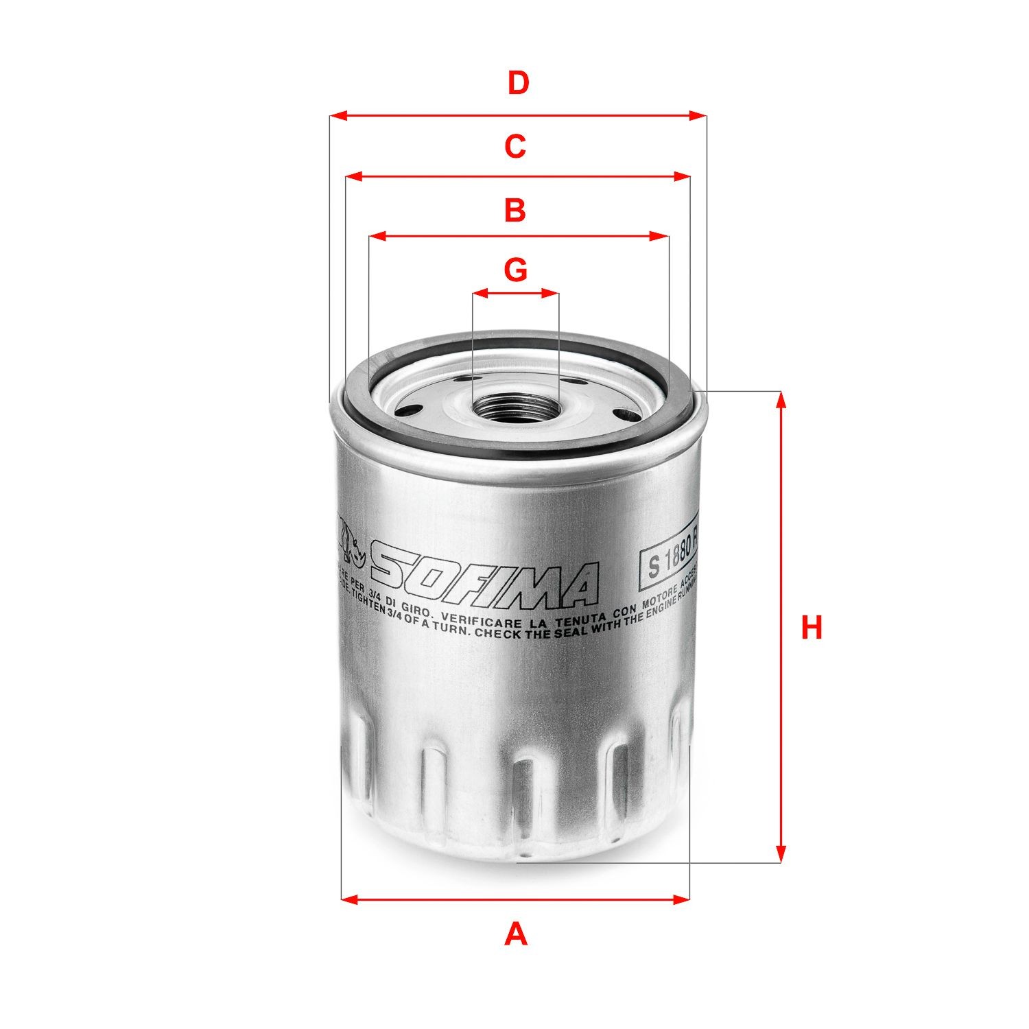 SOFIMA S 1880 R: Ölfilter mit einem Rücklaufsperrventil
