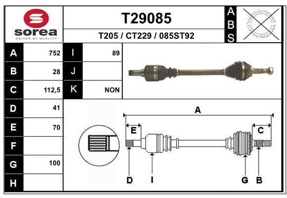 EAI T29085 Antriebswelle 752mm