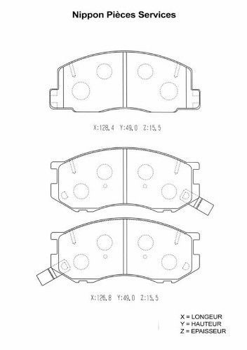 NPS T360A81: Bremsbeläge Vorderachse