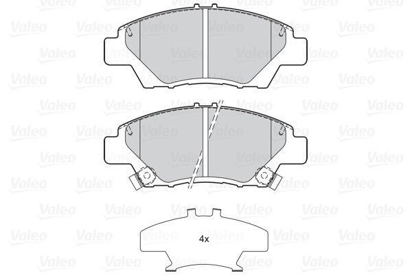 VALEO 302158: Bromsbelägg framaxel, Anti-skrik-plåt, FIRST