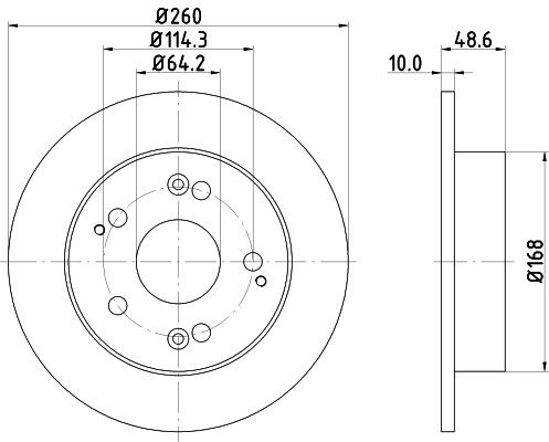 MINTEX MDC1622C: Bromsskiva Ø: 260mm, full, Ø: 260mm, belagd, utan hjulvnav, utan hjullager, utan hjulbultar