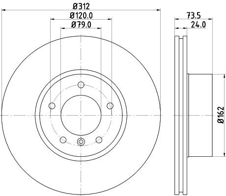 MINTEX MDC1912C: Remschijf Ø: 312mm, interne ventilatie, Ø: 312mm, Gecoat, Zonder wielnaaf, Zonder wiellager, Zonder wielbevestigingsbout