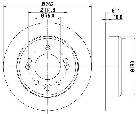 MINTEX MDC2055C: Remschijf Ø: 262mm, volledig, Ø: 262mm, Gecoat, Zonder wielnaaf, Zonder wiellager, Zonder wielbevestigingsbout