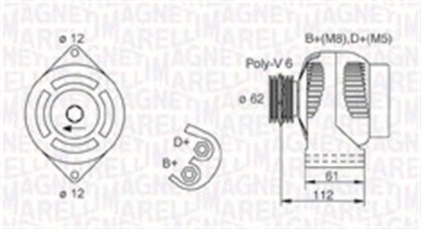 MAGNETI MARELLI 063731884010: Alternator 105A