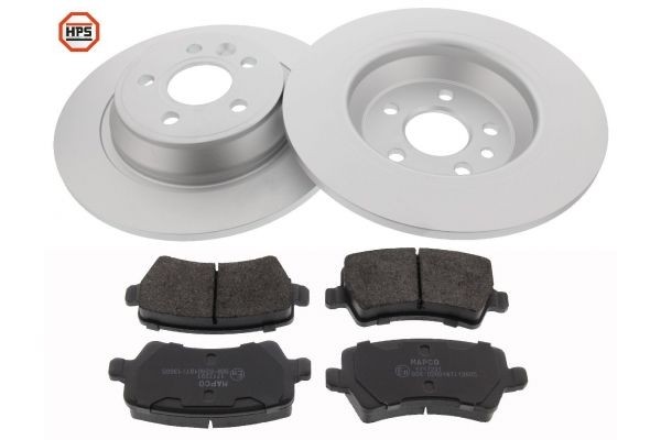 MAPCO 47662/1HPS: Fék készlet, tárcsafék hátsótengely, Ø: 302mm, tele