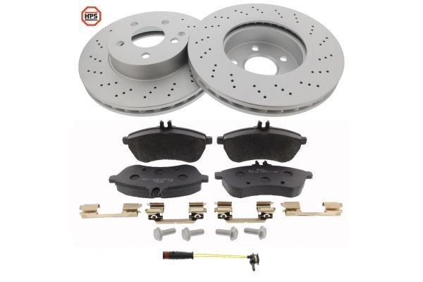 MAPCO 47907HPS: Bremseskiver og klodser foraksel, Ø: 295mm, perforeret/indv. ventileret, med bremsecaliperskruer