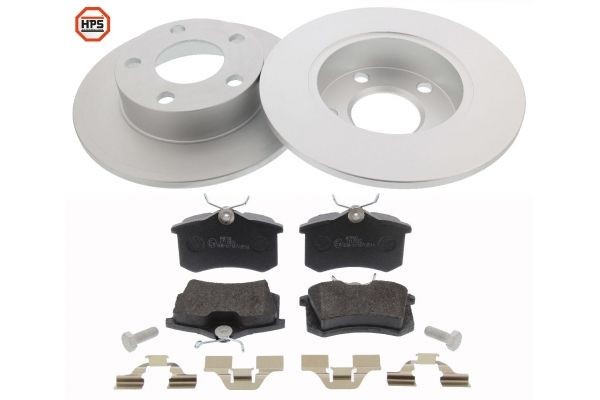 MAPCO 47911HPS: Kit de discos de freno y pastillas Eje trasero, Ø: 245mm, macizo, con tornillos pinza freno