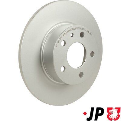 JP GROUP 3363200200: Bremsscheibe JP Hinterachse, Ø: 252mm, voll, Ø: 252mm, beschichtet