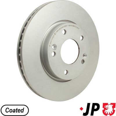 JP GROUP 3563100800: Jarrulevy JP Etuakseli, Ø: 280mm, Tuuletettu, Ø: 280mm, pinnoitettu