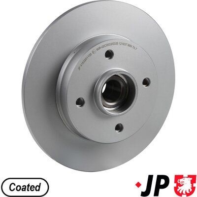 JP GROUP 4163201100 Bremsscheibe JP Hinterachse, Ø: 249mm, voll, Ø: 249mm, beschichtet, mit integriertem Radlager, mit ABS-Sensorring
