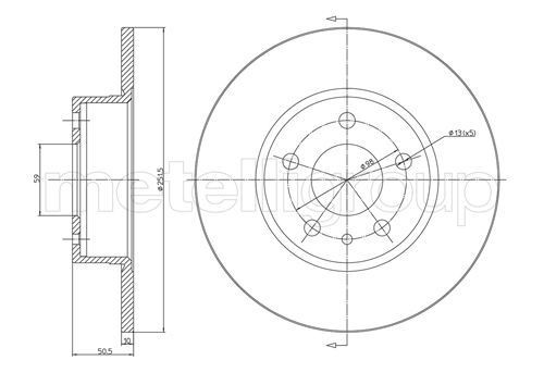 CIFAM 800-368C: Bremsscheibe Ø: 251,5mm, voll, Ø: 251,5mm, lackiert