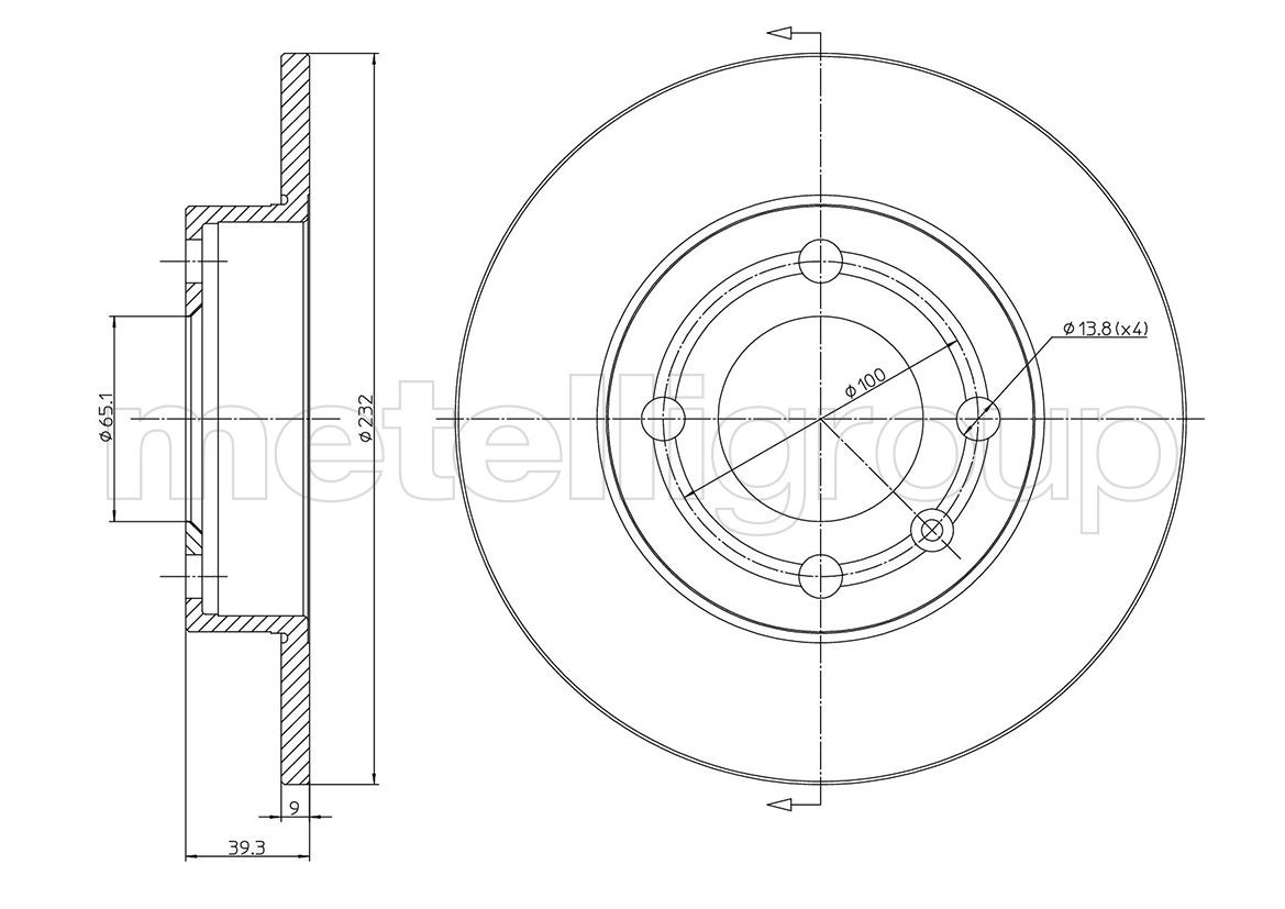 CIFAM 800-528C: Bromsskiva Ø: 232mm, full, Ø: 232mm, lackerad