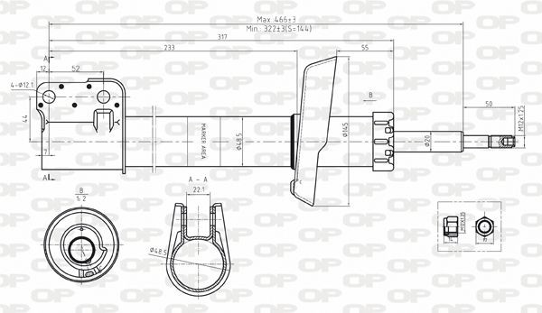 OPEN PARTS SAB8130.31: Støtdemper framaksel, gasstrykk, Fjærbein