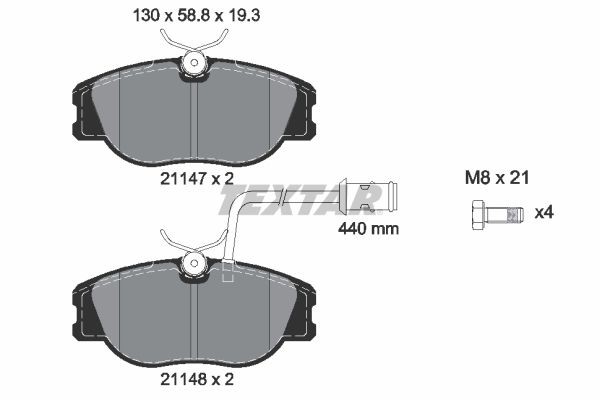 TEXTAR 2114703: Bremseklodser Q+ med tilbehør, med bremsecaliperskruer