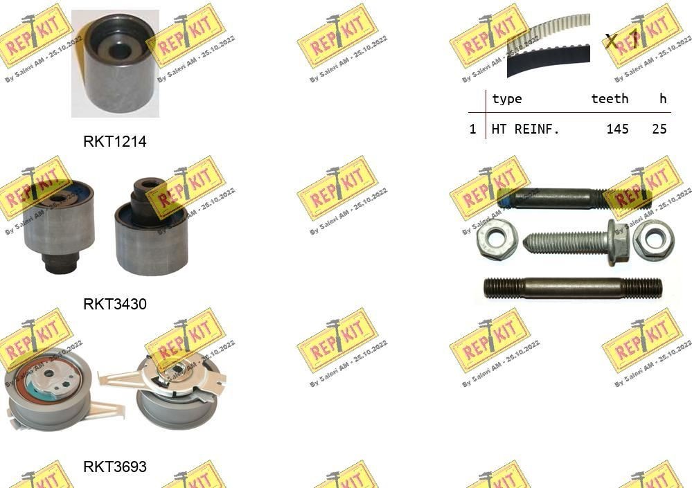 REPKIT RKTK1166: Distributieriem set Aantal tanden: 145, Met riemen