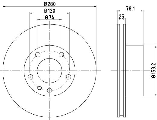TEXTAR 92025500: Disco de freno Ø: 280mm, ventilación interna, Ø: 280mm, sin buje de rueda, sin perno de sujeción de rueda