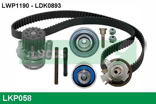 LUCAS LKP058: Distributieriem set + waterpomp Aantal tanden: 141, Breedte 2 [mm]: 30mm, Met PTFE (Polytetrafluorethylen)