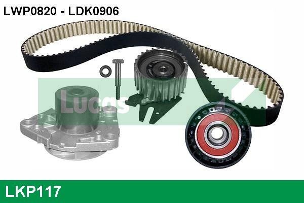 LUCAS LKP117: Bomba de água + kit de correia dentada N.º dentes: 194, Largura: 24mm, Com PTFE (politetrafluoretileno)