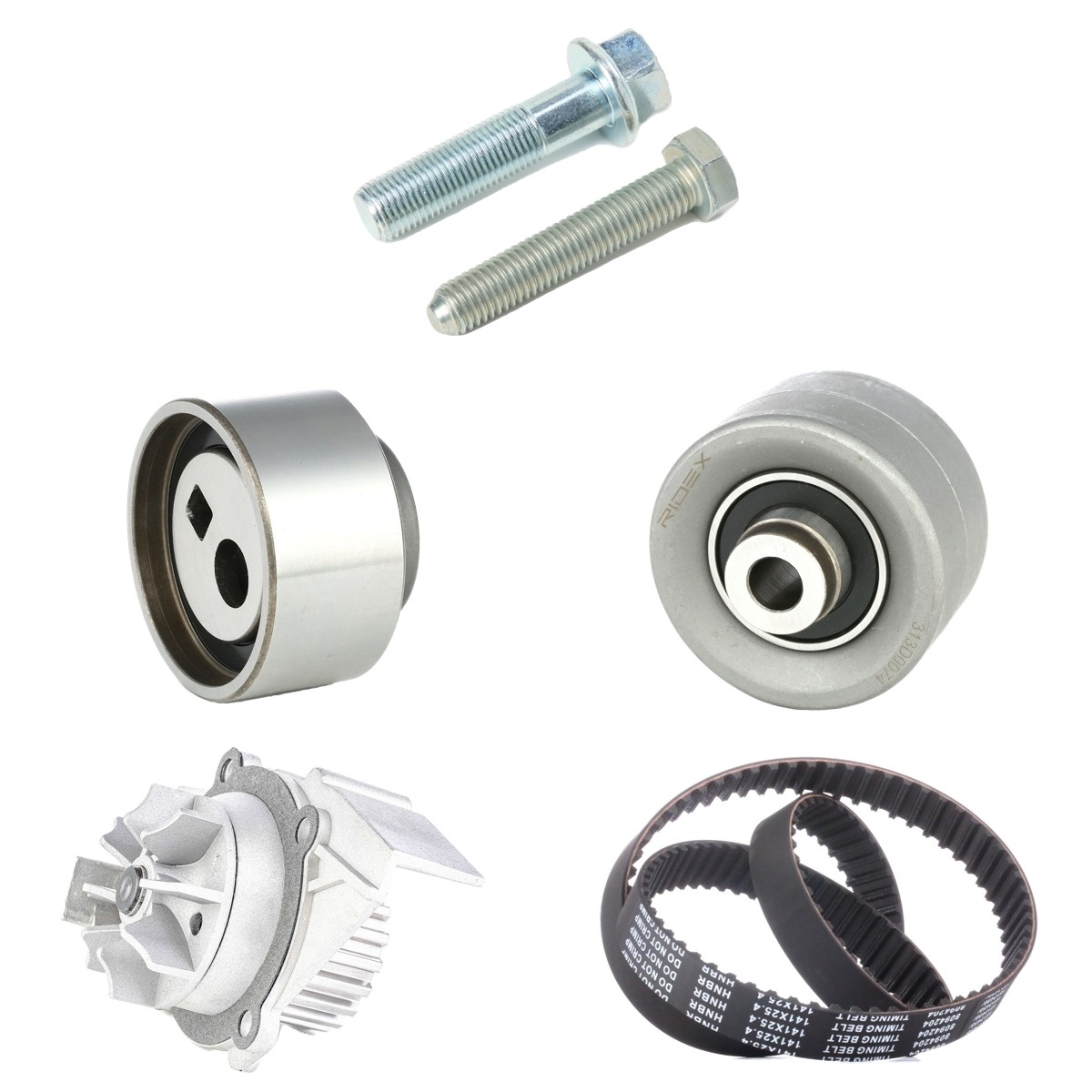 RIDEX 3096W0006: Bomba de agua + kit de correa de distribución Núm. dientes: 141, con bomba de agua
