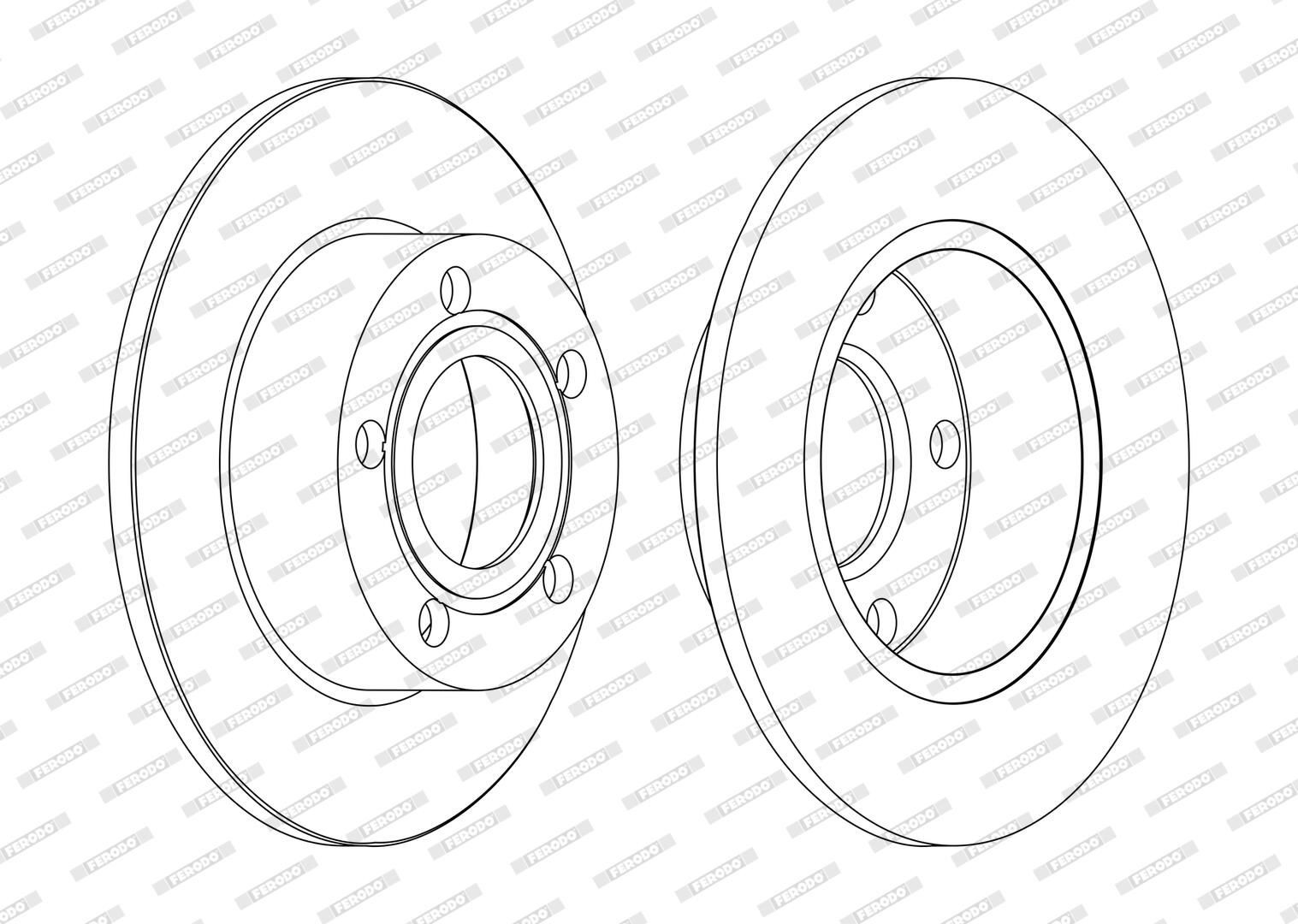FERODO DDF1033C: Bremseskive Ø: 245mm, fuldstændigt, Ø: 245mm, coatet, uden skruer, PREMIER