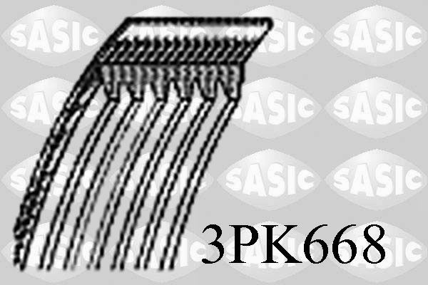 SASIC 3PK668: Keilrippenriemen 668mm, Rippenanzahl: 3
