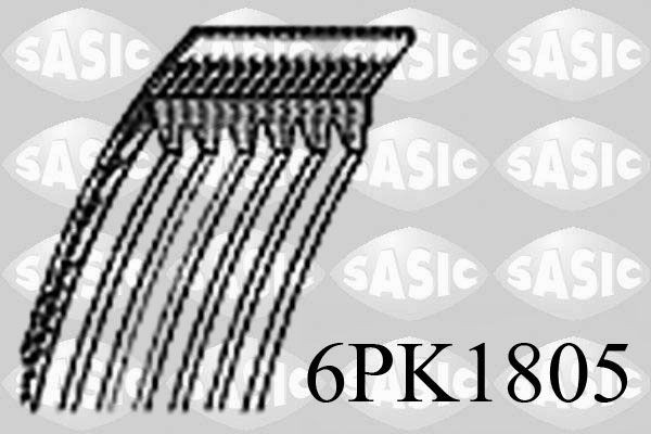SASIC 6PK1805: Correa trapecial poli V 1805mm, Número de nervaduras: 6