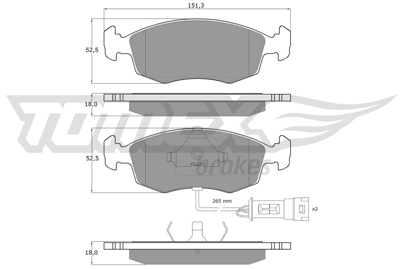 TOMEX brakes TX 11-33: Remblokken Vooras