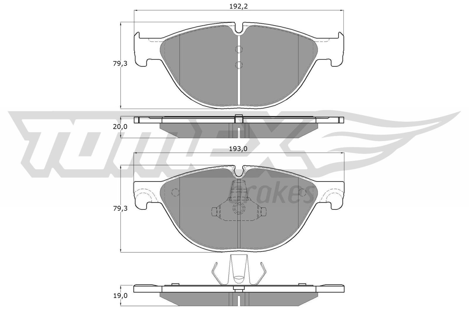 TOMEX brakes TX 16-66: Bromsbelägg framaxel